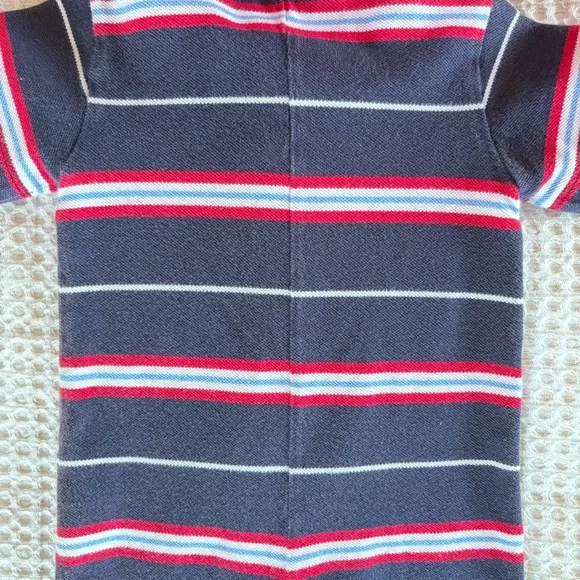 Vintage LAND’S END 3-6 Month Polo Striped Jumpsuit Layered Long Sleeves Snaps - Picture 10 of 10